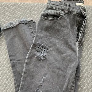 Black high waisted straight leg jean